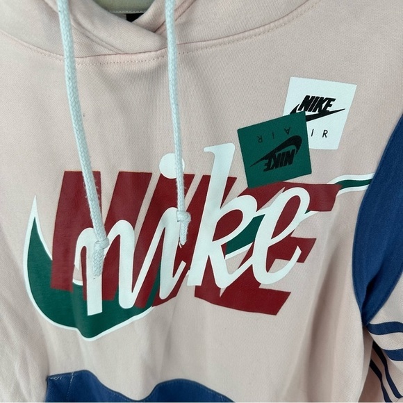 Nike Women's Multicolor Geometric Long Sleeve Pullover Hoodie - Size XS - Picture 3 of 6